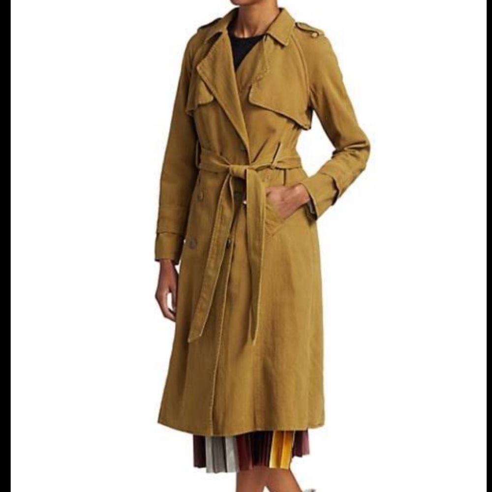 Le Superbe Delon Tan Twill Trench Coat - Picture 4 of 9